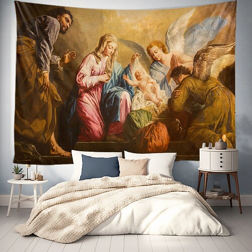 Mittelalterliche Wandteppich Mittelalter Wandkunst große Wandteppich Wanddekoration Fotohintergrund Decke Vorhang Zuhause Schlafzimmer Wohnzimmer Dekoration Image