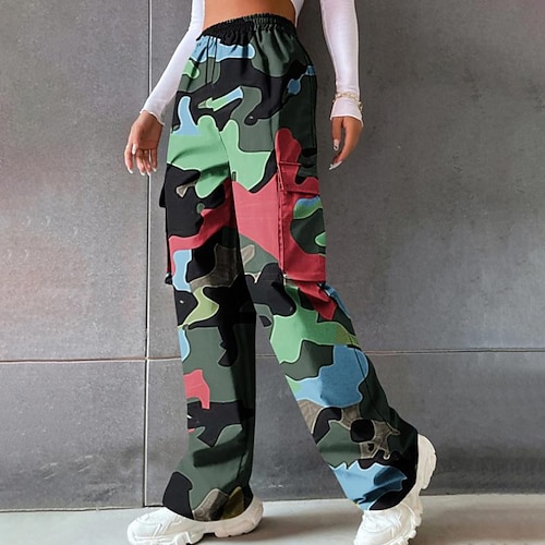 Damen Strandshorts Lässig / Sportlich Volle Länge Natürliche Taille Tarnung Basic Unelastisch Athleisure Blau GrayRot Rosa und Grün Gold Frühling, Herbst, Winter, Sommer Image