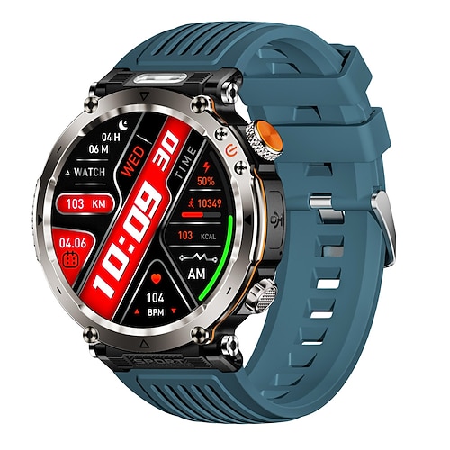 696 HT30 Smartwatch 1.7 Zoll Smartwatch Fitnessuhr Bluetooth Schrittzähler Anruferinnerung Schlaf-Tracker Kompatibel mit Android iOS Herren Freisprechanrufe Nachrichtenerinnerung IPX-0 52mm Image