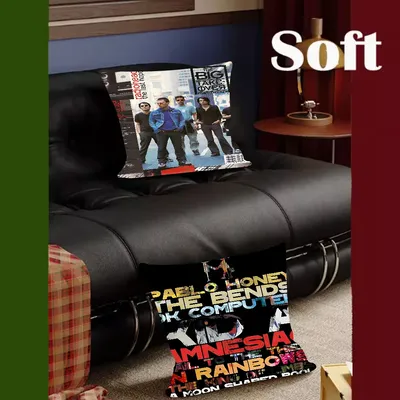 Rock Band R-Radiohead Musik Kissenbezug Auto Wurfkissenbezug für Sofa Auto Weihnachtsgeschenk Image