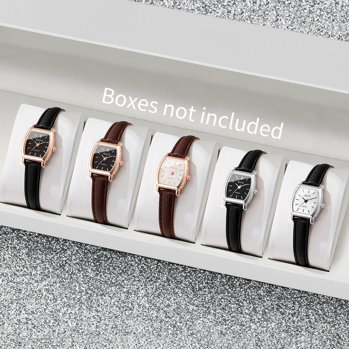 5 Teile/satz Mode Kleine Zifferblatt Frauen Uhren Casual Leder Band Analog Quarzuhr Reloj Mujer Mädchen Uhr Geschenk (Ohne Box) Image