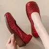 Frauen Sommer Echt Leder Keil Rot Wohnungen Cut-out Loafers Vintage Atmungsaktive Slip-On Schuhe