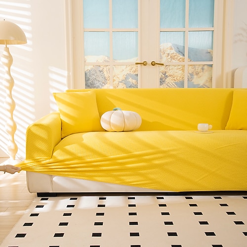Elastischer Sofabezug aus Jacquard-Stoff, Stretch-Couchbezug, L-förmige Sofa-Schonbezug, Eckbezug für Wohnzimmer, 1/2/3/4 Sitze Image