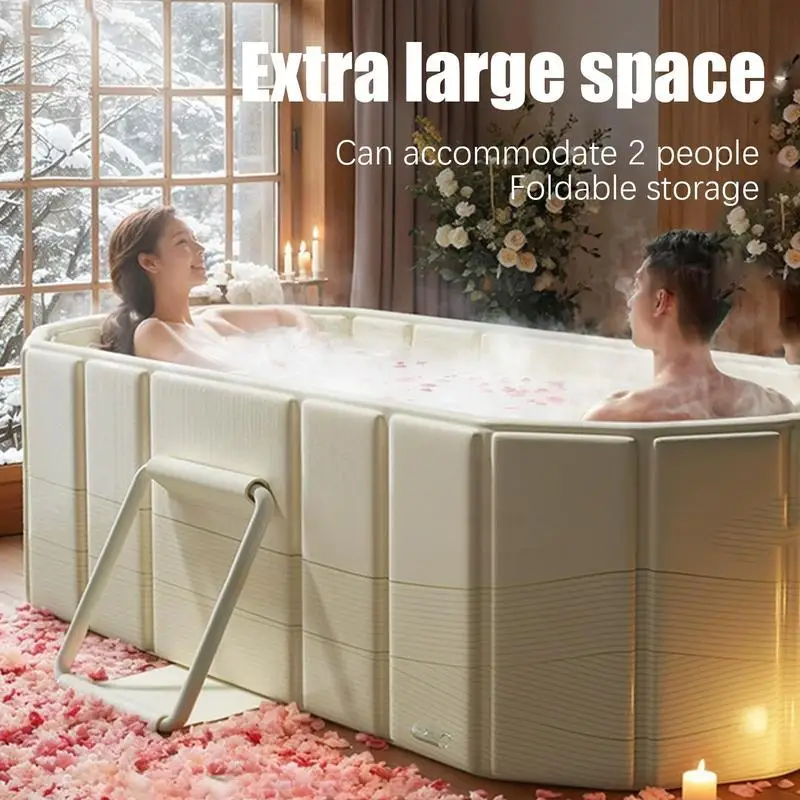 1,5 m faltbare Badewanne, tragbare Badewanne, Eis-Whirlpool für Babybadewanne, Haustierbad, Schweißdampfender Fuß, Spa, Outdoor, Camping Image