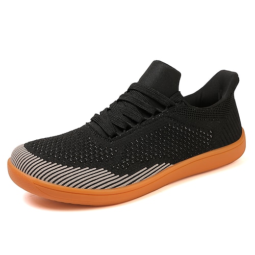 Herren Barfuß Casual Sneaker - modernes Schwarz, atmungsaktives Mesh, Komfortsohle - geeignet für den Alltag leichte Sportarten Image
