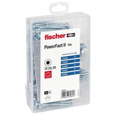 fischer Holzbauschrauben Meisterbox - PowerFast II PH VG TX 4,5/5/6 x 40/50/60/70 mm 110