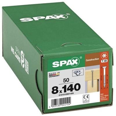 SPAX Holzbauschrauben T40 Senkkopf WIROX 8 x 140 mm 50 Stück