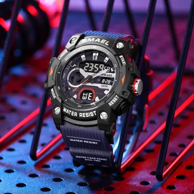 SMAEL Sport Watches Waterproof Digital LED Display Analog Alarm Clock 8086 Young Fashion Quartz
