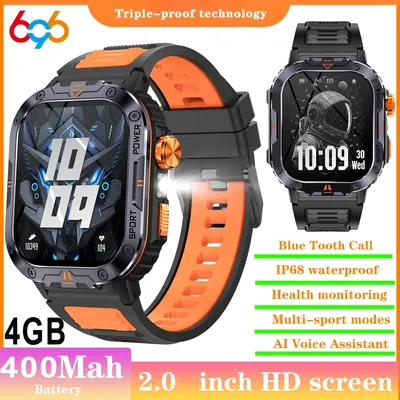 4Gb Local Music Recording Smartwatch Men Women Health Monitor Outdoors Sports Blue Tooth Call