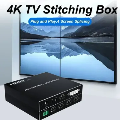 4K 2x2 Video Wall Controller 1080p TV Splicing Box 1x2 1x3 1x4 2x1 3x1 4x1 HDMI DVI Switch 4 Screen