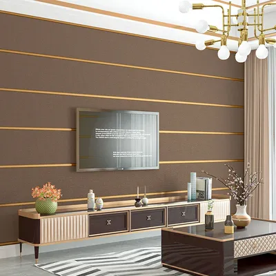 Wallpaper Nordic Geometric Patterns Lines Modern Minimalist Vertical Stripes Living Room TV