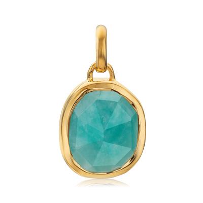 Gold Siren Bezel Gemstone Pendant Amazonite