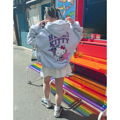 Bershka Hello Kitty Hoodie Women S Grey