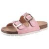 Pantolette KIDSWORLD, Kinder, Gr. 28, rosa (rosé), Lederimitat, metallic, klassisch, Schuhe, Sommerschuh, Strandschuh, Urlaubschuh, Hausschuh mit Schnallen
