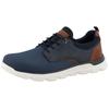 Sneaker ROMIKA, Herren, Gr. 42, blau (navy, braun), Lederimitat, Textil, kontrastfarbene Details, casual, Schuhe, Freizeitschuh, Halbschuh, Schnürschuh im modischen Materialmix