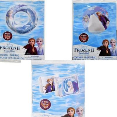 Disney Swim | Disney Frozen Ii Swim Set -Swim Ring, Arm Floats, And Beach Ball - Incl. 3 Items | Color: Blue/White | Size: 3+ Yrs