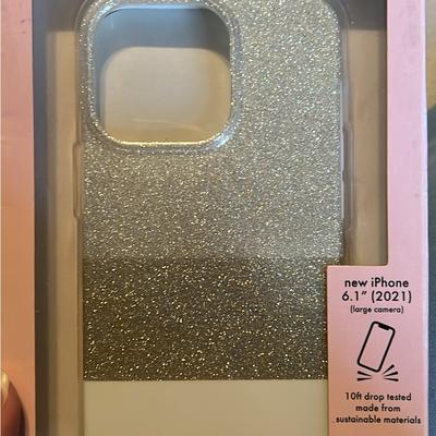 Kate Spade Cell Phones & Accessories | Glitter Silver Phone Case For Iphone 6.1" (2021) (Iphone 13 Pro) | Color: Gold/Silver | Size: Iphone 13 Pro