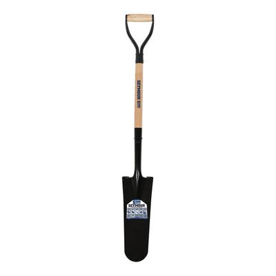 Seymour Midwest S500 Industrial 16" Drain Spade Shovel with 30" Hardwood Handle and Steel D-Grip 49138