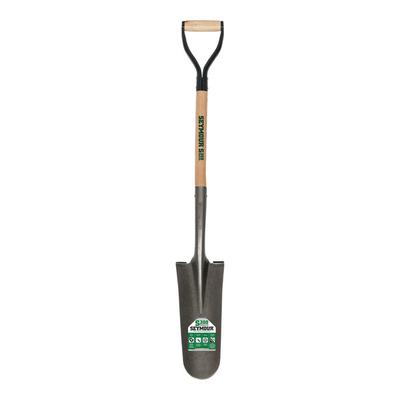 Seymour Midwest S300 DuraLite 14" Drain Spade Shovel with 26" Hardwood Handle and Steel D-Grip 49137