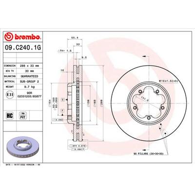 BREMBO Bremsensatz, Scheibenbremse vorne rechts links innenbelüftet 288mm für FORD BK212K021AC 2162266 KTJK212K021GA KT 10 010 Image