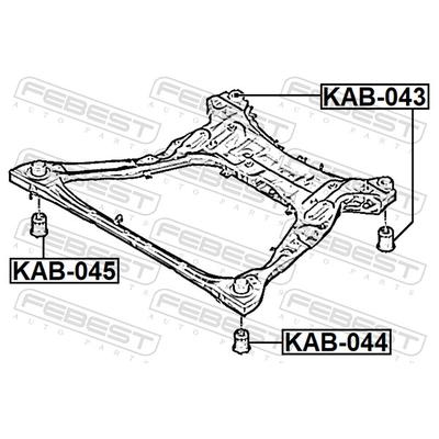FEBEST Lagerung, Achskörper vorne rechts links für HYUNDAI 62486-P2000 62486-L1000 62405-L1200 KAB-043 Image