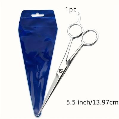 TEMU Professional : 1pc Stainless Steel Haircut Scissors - Texturizing Flat Shears For All Hair Types, Unscented, Bangs, Unscented Image