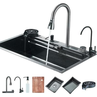 Suguword - Multifunktionale Wasserfall-Küchenspüle, Küchenspüle aus Edelstahl, Küchenspüle, Nano, Image