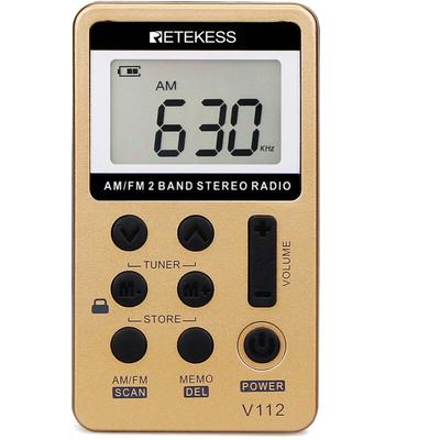 Lntyq - Mini Radio Portable, Radio fm am Rechargeable, Baladeur, Minuterie de Sommeil, Prise Image