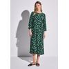 Midikleid STREET ONE, Damen, Gr. 44, EURO-Größen, grün (hunter grün), Stoff, 100% Viskose, bedruckt, casual, normal kniebedeckend, Rundhals, 3/4-Ärmel Bündchen, Kleider, aus Viskose