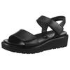 Sandalette ARA "BILBAO", Damen, Gr. 37, schwarz, Glattleder, unifarben, casual, Schuhe, Sommerschuh, Sandale, Keilabsatz, Klett, Weite G (weit)
