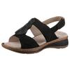 Sandale ARA "HAWAII", Damen, Gr. 42, schwarz, Ziegenveloursleder, unifarben, klassisch, Schuhe, Sommerschuh, Sandalette, Keilabsatz, in Bequemweite G (= weit)