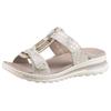 Pantolette ARA "TAMPA", Damen, Gr. 38, beige (creme), Leder, metallic, sportlich, Schuhe, Keilabsatz, Sommerschuh, Schlappen mit Schmuckelement, G-Weite
