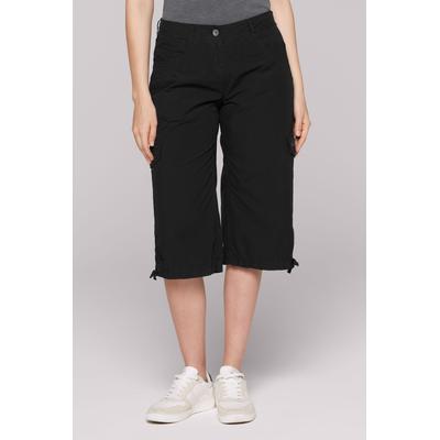Shorts SOCCX, Damen, Gr. XXL, Normalgrößen, schwarz, Material: 100% Baumwolle, unifarben, casual, lässig geschnitten knielang, Hosen, mit Bindeband am Saum Image
