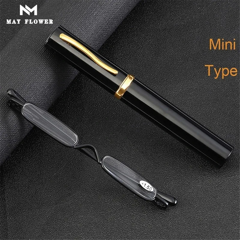 Kleine Lesebrille mit Metallgehäuse Herren Damen Lesebrille Mini tragbarer Stift Presbyopiebrille 2,0 1,0 1,5 2,5 Image