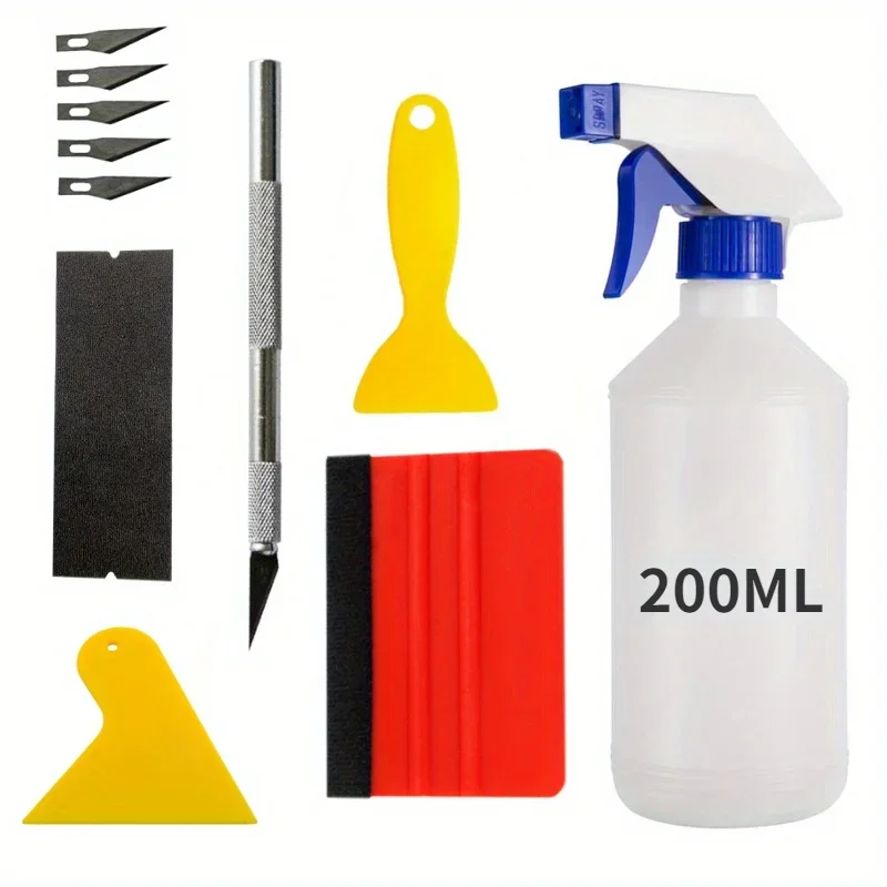 11Pcs Auto Fenster Tönung Anwendung Tools Kit Vinyl Rakel Film Schaber Fahrzeug Glas Schutz Film Installation Wrap Werkzeug Image