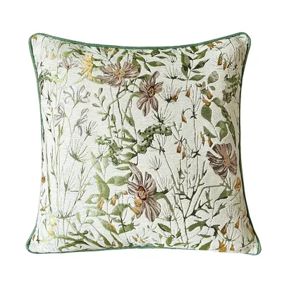 Countryside Garden Hellgrüne Blumen Home Throw Sofa-Kissenbezug, dekorativer quadratischer Image