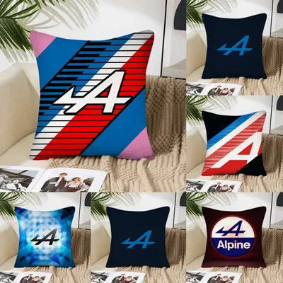 A-Alpine Logo Pillow Case Square Pillow Bedroom Sofa Leisure Comfort Cushion Car Living Room Home Decoration 40X40