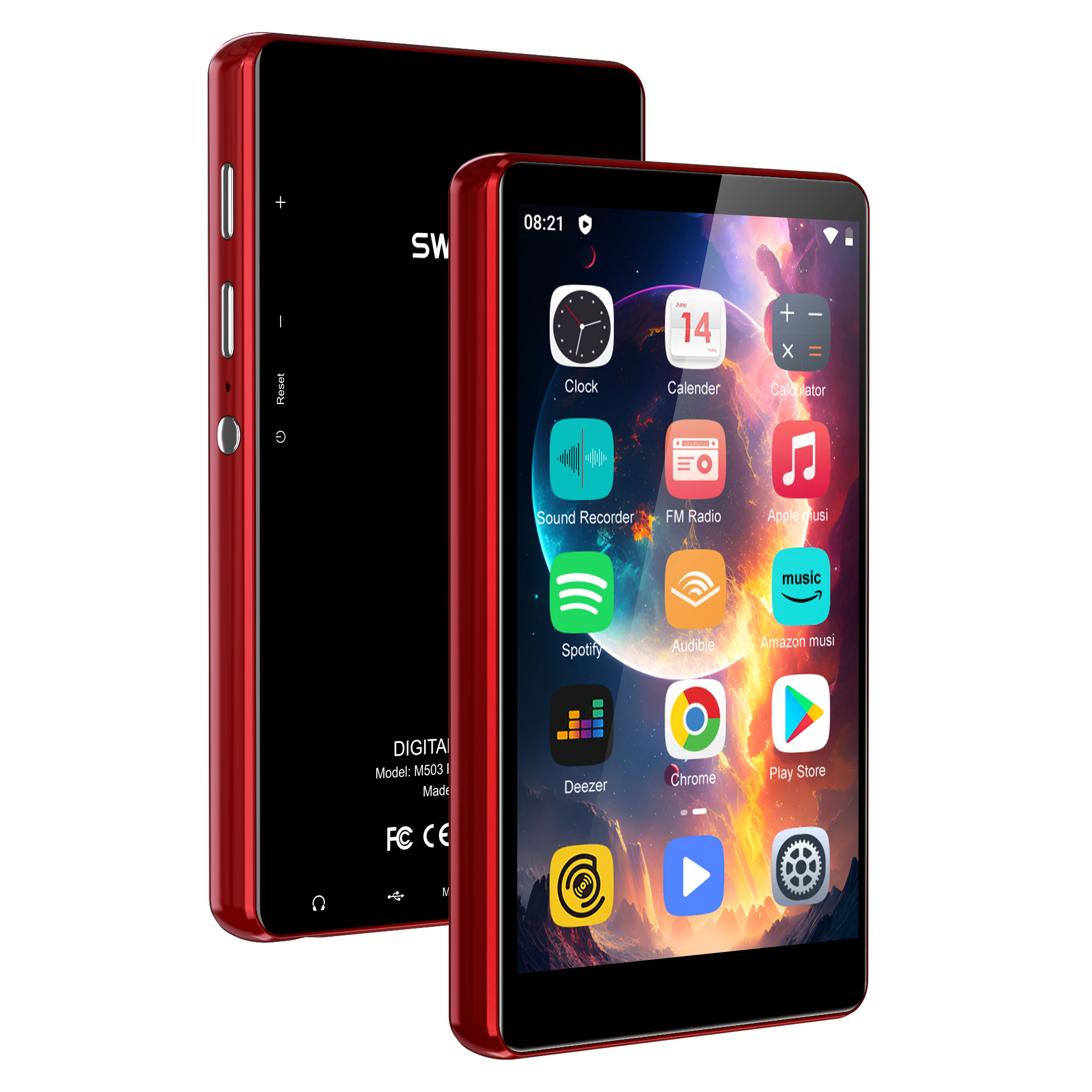 Reproduktor des MP3 Android 9.0 de 80 GB (16 GB + 64 GB) mit Bluetooth und WiFi, 4,0 Glühbirnen, Radio FM, Libros Elect Image