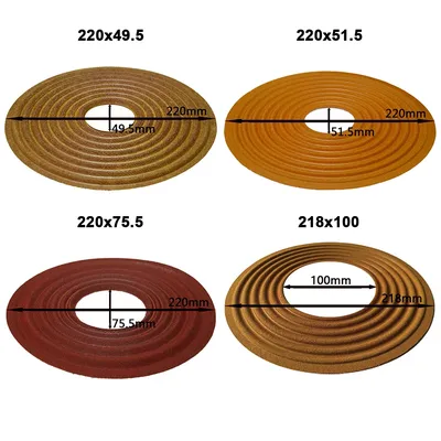 2 Stück 220 x 49,5/220 x 51,5/220 x 75,5/218 x 100 mm elastische Wellenlautsprecher Subwoofer Woofer Image