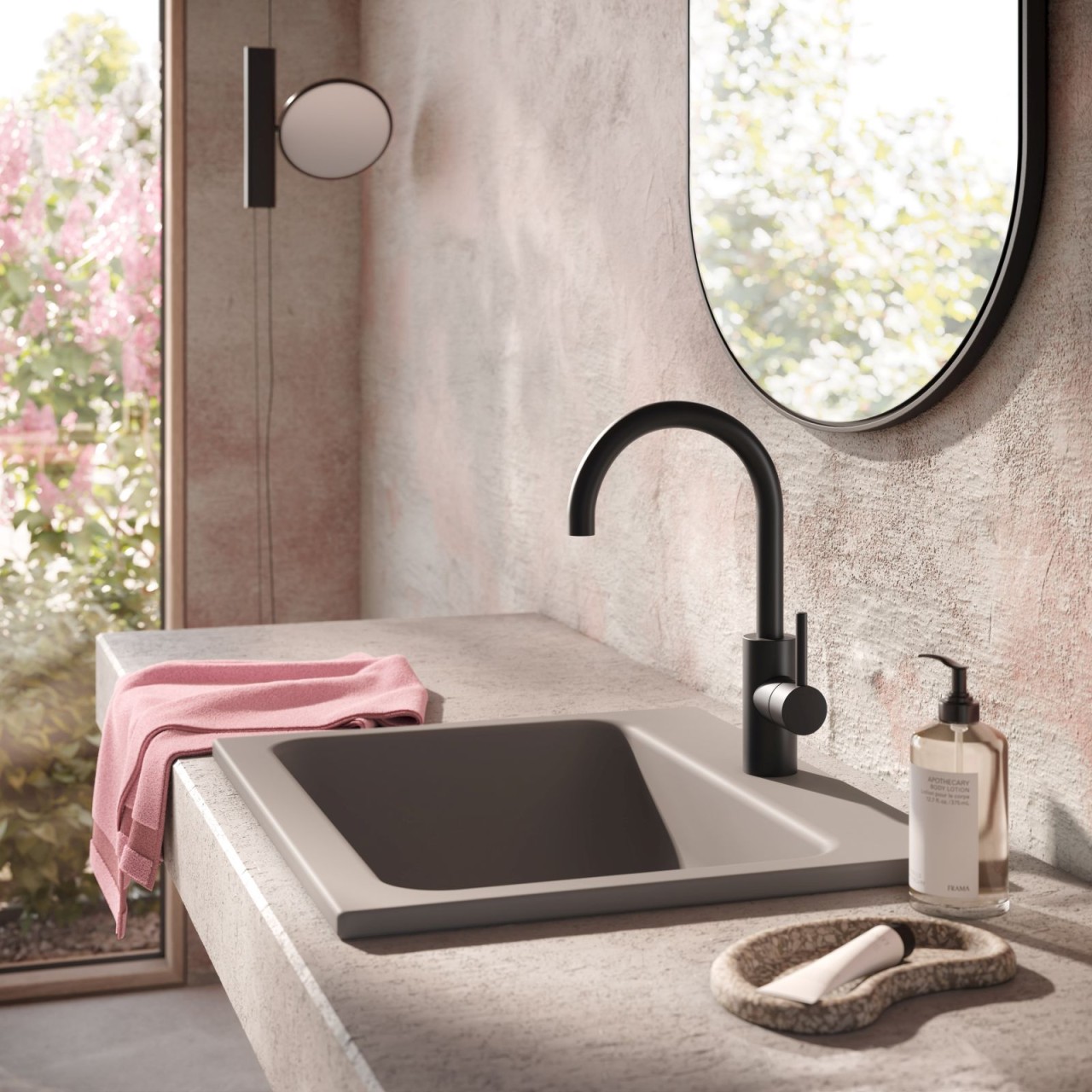 Herzbach DEEP BLACK Waschtischmischer L-Size Griff seitlich ohne Ablauf Schwarz matt, 18.020320.1.12 18.020320.1.12 Image