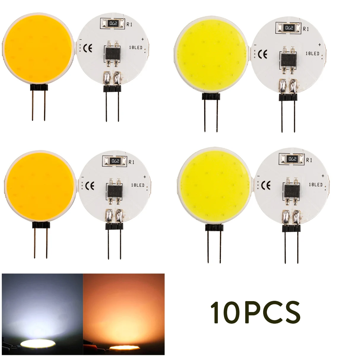 10Pcs G4 COB Led-lampe DC 12V 1,5 W Bi-pin Marine Camper RV Licht Lampe 120 grad Kalt Warm Weiß Ersetzen 15W Halogen Lampe