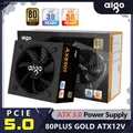 Alimentatore Aigo AX 850W PCIE 5.0 ATX 3.0 Alimentatore di gioco completamente modulare 80Plus certificato oro per scheda grafica AMD NVIDIA RTX 20/30/40