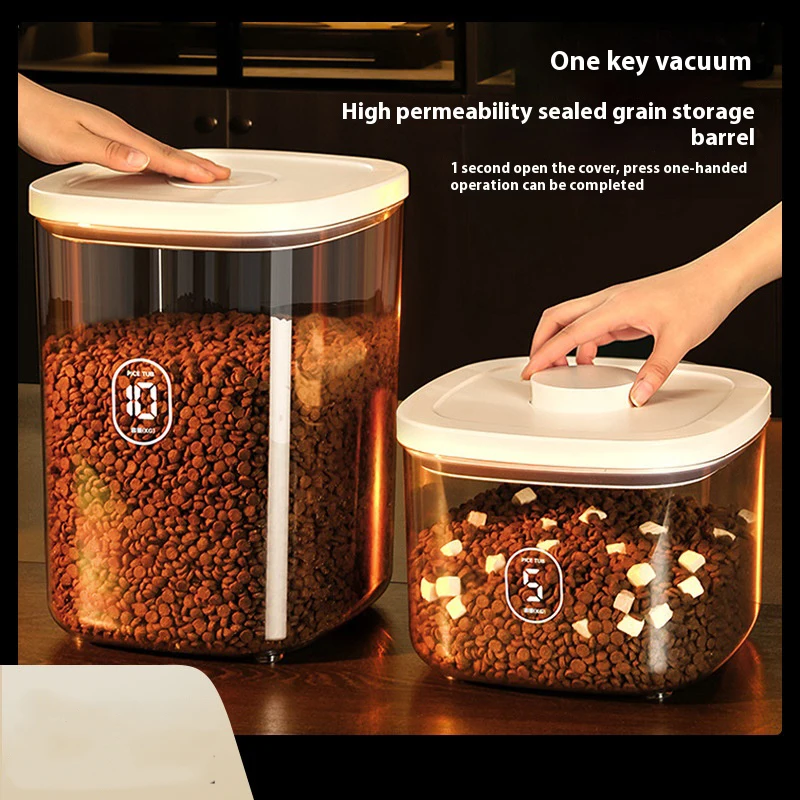 Seau de stockage des aliments pour chats, récipient scellé, aspirateur résistant à l'humidité, nourriture pour chiens de compagnie, seau de stockage des aliments pour chats, boîte, récipient de