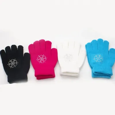 Non-Slip Skating Gloves Palm Protection With Gel Figure Skating Gloves Cotton Winter Warm Kids