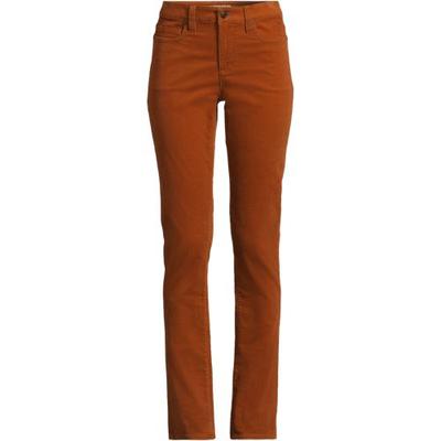 Straight Leg Stretch Cord Jeans, Mid Rise, Women, size: 10 30, regular, Orange, Cotton-blend, by Lands' End