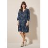 Tunikakleid CECIL, Damen, Gr. S (38), US-Größen, blau (universal blau), Stoff, 100% Viskose, gemustert, casual, comfort fit knielang, Rundhals, 3/4-Ärmel Bündchen, Kleider, mit grafischem Muster