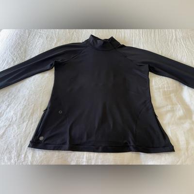 Athleta Tops | Athleta | Women’s Xl | 1/2 Zip Black Superluxe Long Sleeve Running Shirt | Color: Black | Size: Xl