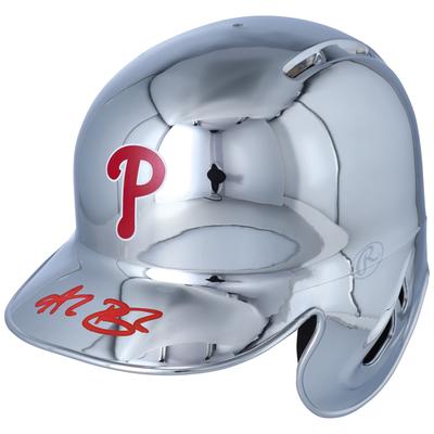 Alec Bohm Philadelphia Phillies signierter Rawlings Chrom-Mini-Batting-Helm Image