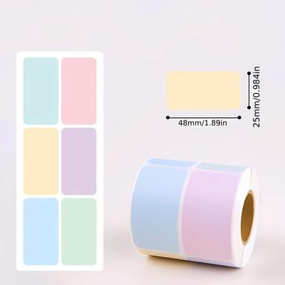 TEMU 400pcs/800pcs Morandi Color Self-adhesive Name Badge Stickers With White Border - Assorted Colors For Office, School, And Warehouse Organization, Cute Stickers Image