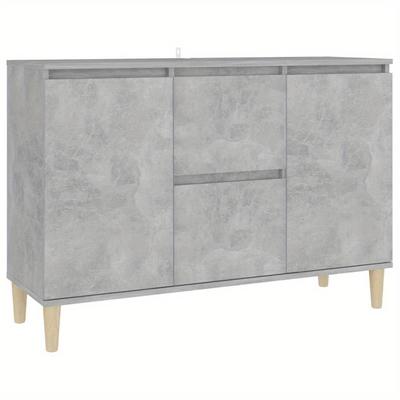 "TEMU Modern Concrete Grey Sideboard - Elegant Wooden Chest Of Drawers With Open Storage & Bookcase, 40.5"x13.8"x27.6", Easy - Living Room, Bathroom, Or Hallway" Image